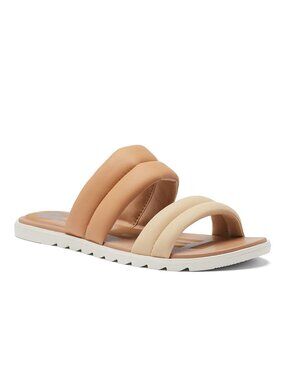 Sorel Women's Tan and Cream Slide Sandals